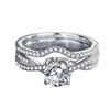 Image 1 : Sterling Silver 1.0ct Moissanite Diamond Chanel Twist Ring Set