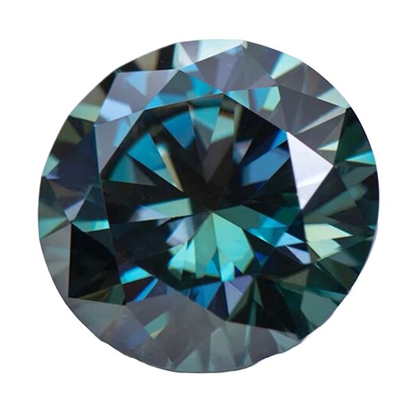 2.0ct Unmounted Rainbow Blue Moissanite Diamond