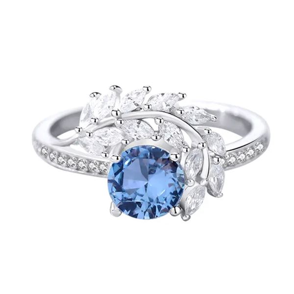 Sterling Silver 1.0ct Blue Moissanite Diamond Ring