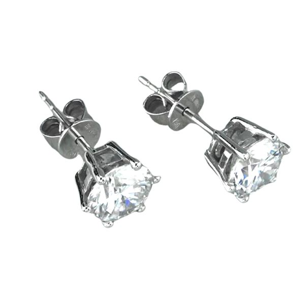 Sterling Silver 1.0ct Moissanite Diamond Stud Earrings