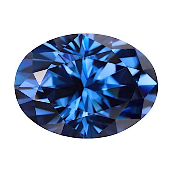 2.0ct Unmounted Sapphire Blue Oval Cut Moissanite Diamond