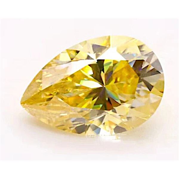 2.0ct Unmounted Lemon Yellow Pear Cut Moissanite Diamond
