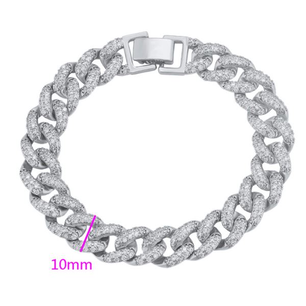 Platinum Plated 10mm Iced Out Cuban Bracelet