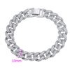 Image 1 : Platinum Plated 10mm Iced Out Cuban Bracelet