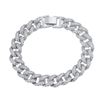 Image 3 : Platinum Plated 10mm Iced Out Cuban Bracelet