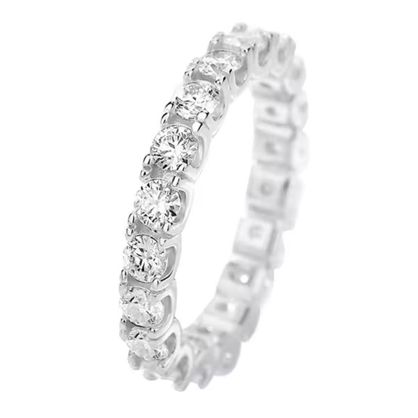 Sterling Silver 2.0ct Moissanite Diamond Eternity Ring