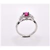 Image 3 : Sterling Silver 1.0ct Lab-Grown Red Ruby Halo Ring