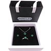 Image 1 : Sterling Silver 3 Piece Emerald Solitaire Jewelry Set