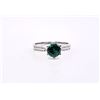 Image 3 : Sterling Silver 3 Piece Emerald Solitaire Jewelry Set