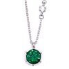 Image 5 : Sterling Silver 3 Piece Emerald Solitaire Jewelry Set