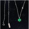 Image 6 : Sterling Silver 3 Piece Emerald Solitaire Jewelry Set
