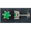 Image 7 : Sterling Silver 3 Piece Emerald Solitaire Jewelry Set