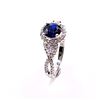 Image 2 : Sterling Silver 1.0ct Lab-Grown Blue Sapphire Halo Ring