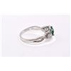 Image 2 : Sterling Silver 1.0ct Lab-Grown Emerald Halo Ring