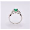 Image 3 : Sterling Silver 1.0ct Lab-Grown Emerald Halo Ring