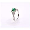 Image 4 : Sterling Silver 1.0ct Lab-Grown Emerald Halo Ring