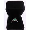 Image 5 : Sterling Silver 1.0ct Lab-Grown Emerald Halo Ring