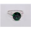Image 2 : Sterling Silver 3.0ct Lab-Grown Emerald Bow Ring