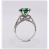 Image 3 : Sterling Silver 3.0ct Lab-Grown Emerald Bow Ring