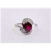 Image 2 : Sterling Silver 2.0ct Lab-Grown Red Ruby Swirl Ring