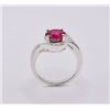 Image 3 : Sterling Silver 2.0ct Lab-Grown Red Ruby Swirl Ring