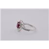 Image 4 : Sterling Silver 2.0ct Lab-Grown Red Ruby Swirl Ring