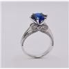 Image 3 : Sterling Silver 3.0ct Lab-Grown Blue Sapphire Bow Ring