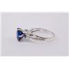 Image 4 : Sterling Silver 3.0ct Lab-Grown Blue Sapphire Bow Ring