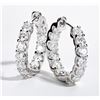 Image 1 : Sterling Silver 2.2ct Moissanite Diamond Hoop Earrings