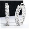 Image 3 : Sterling Silver 2.2ct Moissanite Diamond Hoop Earrings