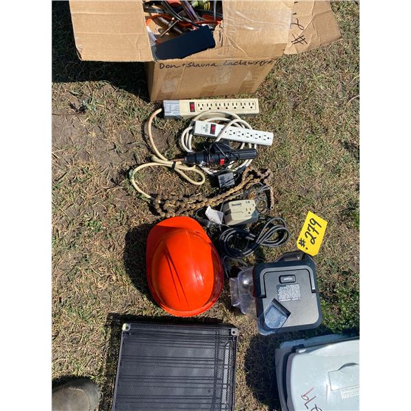 Hard hat, waffle grill, elec. Bars & misc.