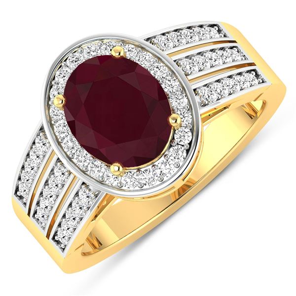 14KT Yellow Gold 2.3ctw Ruby and Diamond Ring