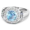 Image 2 : 14KT White Gold 1.48ct Aquamarine and Diamond Ring