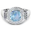Image 3 : 14KT White Gold 1.48ct Aquamarine and Diamond Ring