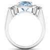 Image 4 : 14KT White Gold 1.48ct Aquamarine and Diamond Ring