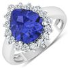14KT White Gold 2.97ct Tanzanite and Diamond Ring