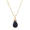Plated 18KT Yellow Gold 6.06ctw Black Sapphire and Diamond Pendant with Chain