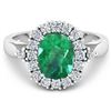 Image 3 : 14KT White Gold 1.74ct Zambian Emerald and Diamond Ring