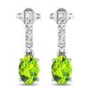 Image 1 : 14KT White Gold 1.26ctw Peridot Topaz and Diamond Earrings