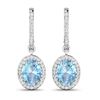 Image 1 : 14KT White Gold 1.92ctw Aquamarine and Diamond Earrings