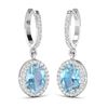 Image 2 : 14KT White Gold 1.92ctw Aquamarine and Diamond Earrings