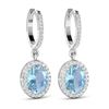 Image 3 : 14KT White Gold 1.92ctw Aquamarine and Diamond Earrings