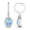 Image 4 : 14KT White Gold 1.92ctw Aquamarine and Diamond Earrings