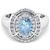 Image 2 : 14KT White Gold 0.96ct Aquamarine and Diamond Ring
