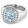 Image 3 : 14KT White Gold 0.96ct Aquamarine and Diamond Ring