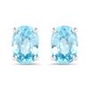 Plated Rhodium 2.40ctw Blue Zircon Earrings