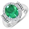 14KT White Gold 3.14ct Zambian Emerald and Diamond Ring