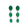 Plated Rhodium 4.05cts Green Agate Earrings
