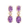 Plated 18KT Yellow Gold 2.22cts Amethyst and Diamond Earrings