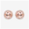 14KT Rose Gold 0.93ctw Morganite and White Diamond Earrings